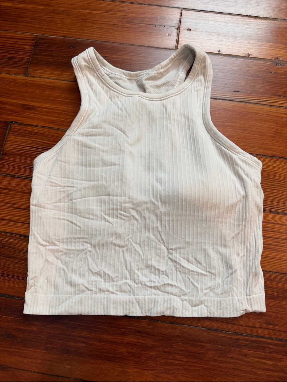 lululemon athletica White Ribbed Crop Tank
